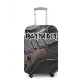 Чехол для чемодана 3D с принтом Iron Maiden в Петрозаводске, 86% полиэфир, 14% спандекс | двустороннее нанесение принта, прорези для ручек и колес | бас | британия | брюс дикинсон | гитара | группа | дева | железная | метал | нико макбрэйн | рок | стив харрис | хеви | яник герс