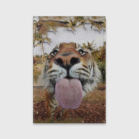 Обложка для паспорта матовая кожа с принтом Тигр показывает язык в Петрозаводске, натуральная матовая кожа | размер 19,3 х 13,7 см; прозрачные пластиковые крепления | голова | животные | кот | кошка | лев | лицо | прикол | прикольные | природа | смешные 
 животные | тигр | тигрица | юмор | язык