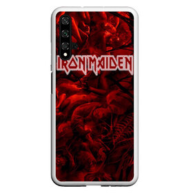 Чехол для Honor 20 с принтом Iron Maiden в Петрозаводске, Силикон | Область печати: задняя сторона чехла, без боковых панелей | бас | британия | брюс дикинсон | гитара | группа | дева | железная | метал | нико макбрэйн | рок | стив харрис | хеви | яник герс