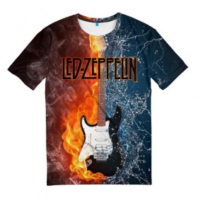 Мужская футболка 3D с принтом Led Zeppelin в Петрозаводске, 100% полиэфир | прямой крой, круглый вырез горловины, длина до линии бедер | блюз рок | британская | группа | джимми пейдж | джон пол джонс | роберт плант | рок | фолк рок | хард рок | хеви метал