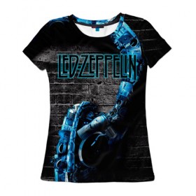 Женская футболка 3D с принтом Led Zeppelin в Петрозаводске, 100% полиэфир ( синтетическое хлопкоподобное полотно) | прямой крой, круглый вырез горловины, длина до линии бедер | блюз рок | британская | группа | джимми пейдж | джон пол джонс | роберт плант | рок | фолк рок | хард рок | хеви метал
