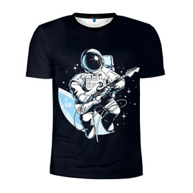 Мужская футболка 3D спортивная с принтом Space rock в Петрозаводске, 100% полиэстер с улучшенными характеристиками | приталенный силуэт, круглая горловина, широкие плечи, сужается к линии бедра | astronaut | cosmos | glare | guitar | infinity | music | planet | reflection | space suit | stars | sun | universe | астронавт | бесконечность | блик | вселенная | гитара | звезды | космонавт | космос | музыка | отражение | планета | рисунок | рок