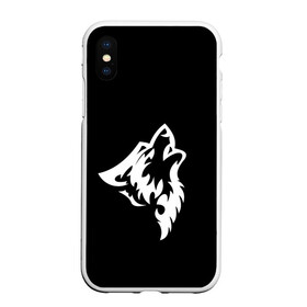 Чехол для iPhone XS Max матовый с принтом Animal Wolf Black в Петрозаводске, Силикон | Область печати: задняя сторона чехла, без боковых панелей | animal | black | wolf | волк | черный