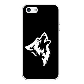 Чехол для iPhone 5/5S матовый с принтом Animal Wolf Black в Петрозаводске, Силикон | Область печати: задняя сторона чехла, без боковых панелей | animal | black | wolf | волк | черный