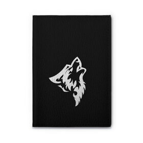 Обложка для автодокументов с принтом Animal Wolf Black в Петрозаводске, натуральная кожа |  размер 19,9*13 см; внутри 4 больших “конверта” для документов и один маленький отдел — туда идеально встанут права | animal | black | wolf | волк | черный