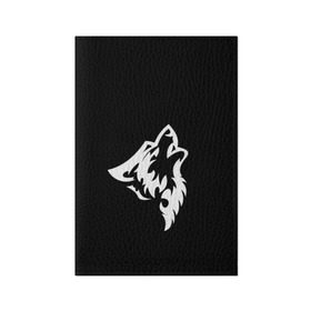 Обложка для паспорта матовая кожа с принтом Animal Wolf Black в Петрозаводске, натуральная матовая кожа | размер 19,3 х 13,7 см; прозрачные пластиковые крепления | animal | black | wolf | волк | черный