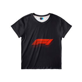Детская футболка 3D с принтом Formula 1 Logo в Петрозаводске, 100% гипоаллергенный полиэфир | прямой крой, круглый вырез горловины, длина до линии бедер, чуть спущенное плечо, ткань немного тянется | formula | лого | формула