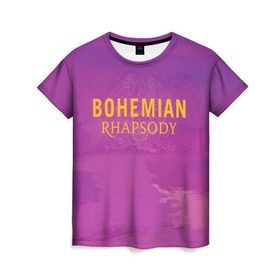 Женская футболка 3D с принтом Queen Bohemian Rhapsody в Петрозаводске, 100% полиэфир ( синтетическое хлопкоподобное полотно) | прямой крой, круглый вырез горловины, длина до линии бедер | queen | богемская рапсодия | брайан мэи | британская | группа | королева | роджер тейлор | рок | фредди меркьюри