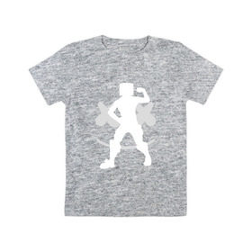 Детская футболка хлопок с принтом FORTNITE x MARSHMELLO в Петрозаводске, 100% хлопок | круглый вырез горловины, полуприлегающий силуэт, длина до линии бедер | 