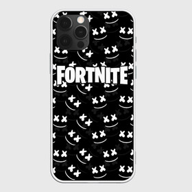 Чехол для iPhone 12 Pro с принтом FORTNITE x MARSHMELLO в Петрозаводске, силикон | область печати: задняя сторона чехла, без боковых панелей | 2019 | armor | armour | cybersport | esport | fortnite | game | llama | logo | броня | игра | киберспорт | лама | фиолетовый | фирменные цвета | фортнайт