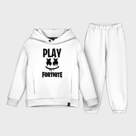 Детский костюм хлопок Oversize с принтом FORTNITE x MARSHMELLO в Петрозаводске,  |  | 2019 | armor | armour | cybersport | esport | fortnite | game | llama | logo | броня | игра | киберспорт | лама | фиолетовый | фирменные цвета | фортнайт