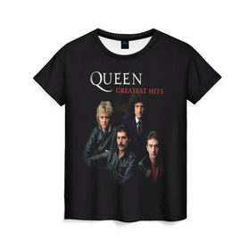 Женская футболка 3D с принтом Queen в Петрозаводске, 100% полиэфир ( синтетическое хлопкоподобное полотно) | прямой крой, круглый вырез горловины, длина до линии бедер | queen | богемская рапсодия | брайан мэи | британская | группа | королева | роджер тейлор | рок | фредди меркьюри