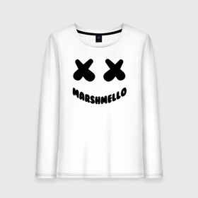 Женский лонгслив хлопок с принтом MARSHMELLO в Петрозаводске, 100% хлопок |  | dj | marshmello | usa | америка | клубная музыка | маршмелло | музыка | музыкант