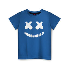 Детская футболка хлопок с принтом MARSHMELLO в Петрозаводске, 100% хлопок | круглый вырез горловины, полуприлегающий силуэт, длина до линии бедер | Тематика изображения на принте: 