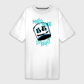 Платье-футболка хлопок с принтом Mello Made в Петрозаводске,  |  | chris comstock | electronic | fortnite | joytime iii | marshmallow | marshmello | клубная | маршмелло | маршмеллоу | фортнайт | электронная музыка
