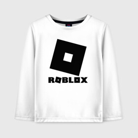 Детский лонгслив хлопок с принтом ROBLOX в Петрозаводске, 100% хлопок | круглый вырез горловины, полуприлегающий силуэт, длина до линии бедер | game | gamer | logo | minecraft | roblox | simulator | игра | конструктор | лого | симулятор | строительство | фигура