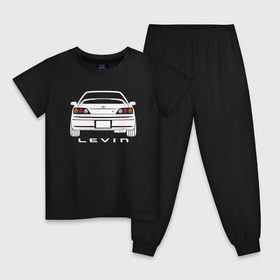 Детская пижама хлопок с принтом Toyota Levin AE111 в Петрозаводске, 100% хлопок |  брюки и футболка прямого кроя, без карманов, на брюках мягкая резинка на поясе и по низу штанин
 | Тематика изображения на принте: 