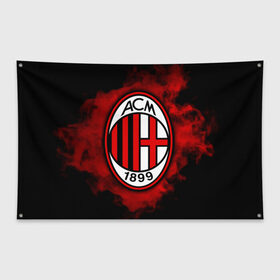 Флаг-баннер с принтом Милан в Петрозаводске, 100% полиэстер | размер 67 х 109 см, плотность ткани — 95 г/м2; по краям флага есть четыре люверса для крепления | ac milan | diavolo | milan | rossoneri | дьяволы | италия | красно чёрные | милан | серия а | форма | футбол | футболист | футбольная | футбольный клуб