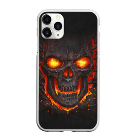 Чехол для iPhone 11 Pro Max матовый с принтом Skull Lava в Петрозаводске, Силикон |  | dead | demon | devil | executioner | metal | punisher | rap | rock | satan | skull | swag | каратель | метал | палач | рок | скелет | череп