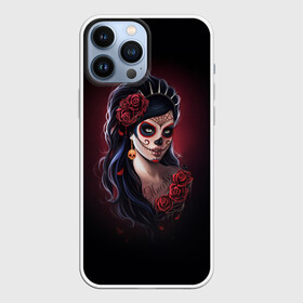 Чехол для iPhone 13 Pro Max с принтом Muertos   День Мертвых в Петрозаводске,  |  | dead | girl | girls | metal | muertos | rap | rock | skeleton | skull | девукша | день | зомби | мексика | мертвецы | мертвых | метал | музыка | рок | рэп | скелет | тату | череп