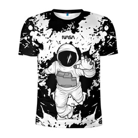Мужская футболка 3D спортивная с принтом NASA в Петрозаводске, 100% полиэстер с улучшенными характеристиками | приталенный силуэт, круглая горловина, широкие плечи, сужается к линии бедра | nasa | астронавт | звезды | земля | космонавт | космос | луна | марс | наса | планета | роскосмос | созвездие | шатл