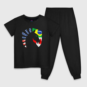 Детская пижама хлопок с принтом cs:go - Liquid Team (2019) в Петрозаводске, 100% хлопок |  брюки и футболка прямого кроя, без карманов, на брюках мягкая резинка на поясе и по низу штанин
 | 0x000000123 | csgo | liquid | ксго | ликвид