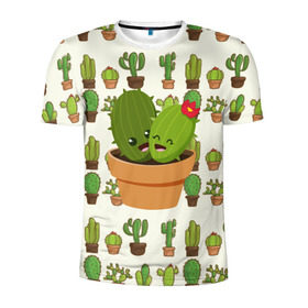 Мужская футболка 3D спортивная с принтом Прикольные кактусы в Петрозаводске, 100% полиэстер с улучшенными характеристиками | приталенный силуэт, круглая горловина, широкие плечи, сужается к линии бедра | Тематика изображения на принте: веселый кактус | зеленый | иголки | кактусы | колючий | летний | лето | настроение | прикольный | радостный | счастье | цветок | цветы | эмоции