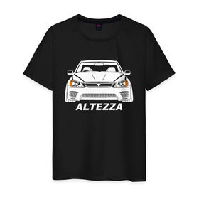 Мужская футболка хлопок с принтом Toyota Altezza в Петрозаводске, 100% хлопок | прямой крой, круглый вырез горловины, длина до линии бедер, слегка спущенное плечо. | altezza | toyota | toyota altezza