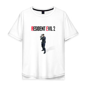 Мужская футболка хлопок Oversize с принтом Resident Evil 2 : Remake (Leon Kennedy) в Петрозаводске, 100% хлопок | свободный крой, круглый ворот, “спинка” длиннее передней части | 