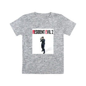 Детская футболка хлопок с принтом Resident Evil 2 : Remake (Leon Kennedy) в Петрозаводске, 100% хлопок | круглый вырез горловины, полуприлегающий силуэт, длина до линии бедер | Тематика изображения на принте: 