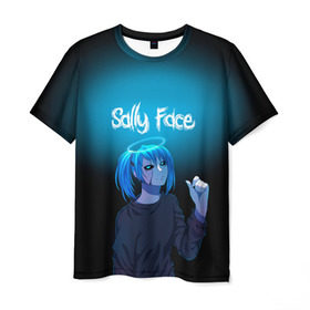 Мужская футболка 3D с принтом Sally Face в Петрозаводске, 100% полиэфир | прямой крой, круглый вырез горловины, длина до линии бедер | blue | diane | face | fisher | gizmo | henry | johnson | killer | larry | sally | генри | гизмо | джонсон | диана | ларри | лицо | салли | фейс | фишер