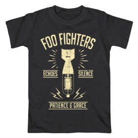 Мужская футболка хлопок с принтом Foo Fighters в Петрозаводске, 100% хлопок | прямой крой, круглый вырез горловины, длина до линии бедер, слегка спущенное плечо. | foo fighters | nirvana | альтернативный рок | группы | дейв грол | музыка | постгранж | рок | хард рок