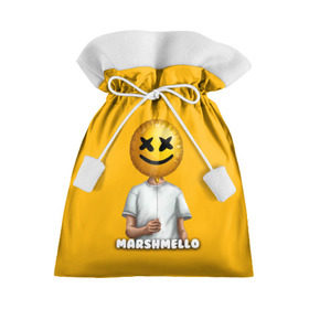 Подарочный 3D мешок с принтом Marshmello в Петрозаводске, 100% полиэстер | Размер: 29*39 см | 