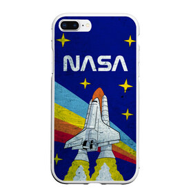 Чехол для iPhone 7Plus/8 Plus матовый с принтом NASA в Петрозаводске, Силикон | Область печати: задняя сторона чехла, без боковых панелей | shuttle | space | звёзды | космос | маск | наса | ракета | шатл