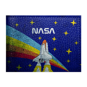 Обложка для студенческого билета с принтом NASA в Петрозаводске, натуральная кожа | Размер: 11*8 см; Печать на всей внешней стороне | shuttle | space | звёзды | космос | маск | наса | ракета | шатл
