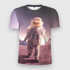 Мужская футболка 3D спортивная с принтом На Марсе в Петрозаводске, 100% полиэстер с улучшенными характеристиками | приталенный силуэт, круглая горловина, широкие плечи, сужается к линии бедра | big | арт | крупные арты | крупные принты | сумасшедшие арты