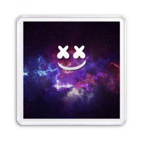 Магнит 55*55 с принтом Marshmello Cosmos в Петрозаводске, Пластик | Размер: 65*65 мм; Размер печати: 55*55 мм | 