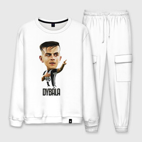 Мужской костюм хлопок с принтом Dybala в Петрозаводске, 100% хлопок | на свитшоте круглая горловина, мягкая резинка по низу. Брюки заужены к низу, на них два вида карманов: два “обычных” по бокам и два объемных, с клапанами, расположенные ниже линии бедра. Брюки с мягкой трикотажной резинкой на поясе и по низу штанин. В поясе для дополнительного комфорта — широкие завязки | champion | cr7 | cristiano | game | goal | italy | juventus | madrid | real | ronaldo | spain | team | буффон | гол | дибала | золотой мяч | игрок | испания | италия | криштиану | мадрид | португалия | реал | роналду | спорт | тренер | футбол | 