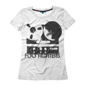 Женская футболка 3D с принтом Foo Fighters в Петрозаводске, 100% полиэфир ( синтетическое хлопкоподобное полотно) | прямой крой, круглый вырез горловины, длина до линии бедер | foo fighters | nirvana | альтернативный рок | группы | дейв грол | музыка | постгранж | рок | хард рок