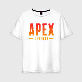 Женская футболка хлопок Oversize с принтом APEX LEGENDS в Петрозаводске, 100% хлопок | свободный крой, круглый ворот, спущенный рукав, длина до линии бедер
 | apex | apex legends | battle | battle royal | titanfall | апекс | апекс легендс | батл рояль | битва | война | королевская битва