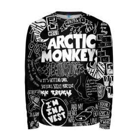 Мужской лонгслив 3D с принтом Arctic Monkeys в Петрозаводске, 100% полиэстер | длинные рукава, круглый вырез горловины, полуприлегающий силуэт | arctic monkeys | алекс тёрнер | арктик манкиз | группы | джейми кук | инди | музыка | мэтт хелдерс | ник омэлли | постпанк | рок