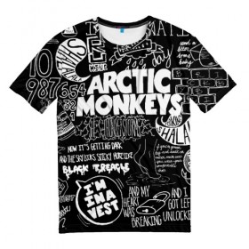 Мужская футболка 3D с принтом Arctic Monkeys в Петрозаводске, 100% полиэфир | прямой крой, круглый вырез горловины, длина до линии бедер | arctic monkeys | алекс тёрнер | арктик манкиз | группы | джейми кук | инди | музыка | мэтт хелдерс | ник омэлли | постпанк | рок