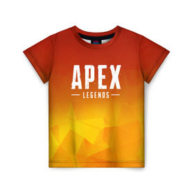Детская футболка 3D с принтом APEX LEGENDS в Петрозаводске, 100% гипоаллергенный полиэфир | прямой крой, круглый вырез горловины, длина до линии бедер, чуть спущенное плечо, ткань немного тянется | apex | apex legends | battle | battle royal | titanfall | апекс | апекс легендс | батл рояль | битва | война | королевская битва