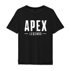 Мужская футболка хлопок Oversize с принтом APEX LEGENDS (НА СПИНЕ) в Петрозаводске, 100% хлопок | свободный крой, круглый ворот, “спинка” длиннее передней части | apex | apex legends | battle | battle royal | titanfall | апекс | апекс легендс | батл рояль | битва | война | королевская битва