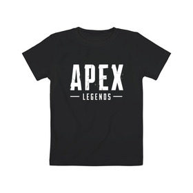 Детская футболка хлопок с принтом APEX LEGENDS (НА СПИНЕ) в Петрозаводске, 100% хлопок | круглый вырез горловины, полуприлегающий силуэт, длина до линии бедер | Тематика изображения на принте: apex | apex legends | battle | battle royal | titanfall | апекс | апекс легендс | батл рояль | битва | война | королевская битва
