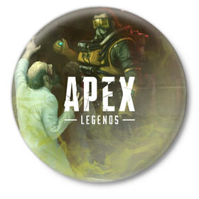 Значок с принтом APEX Legends в Петрозаводске,  металл | круглая форма, металлическая застежка в виде булавки | 2 | 2019 | 3 | apex | game | legends | titanfall | игра | титанфолл