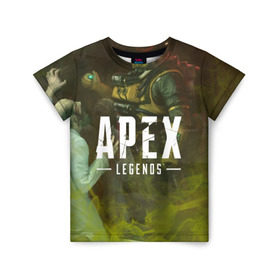 Детская футболка 3D с принтом APEX Legends в Петрозаводске, 100% гипоаллергенный полиэфир | прямой крой, круглый вырез горловины, длина до линии бедер, чуть спущенное плечо, ткань немного тянется | 2 | 2019 | 3 | apex | game | legends | titanfall | игра | титанфолл