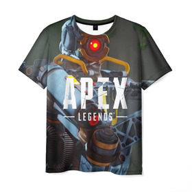 Мужская футболка 3D с принтом APEX Legends в Петрозаводске, 100% полиэфир | прямой крой, круглый вырез горловины, длина до линии бедер | 2 | 2019 | 3 | apex | game | legends | titanfall | игра | титанфолл