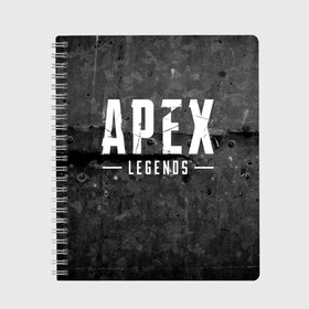 Тетрадь с принтом APEX Legends в Петрозаводске, 100% бумага | 48 листов, плотность листов — 60 г/м2, плотность картонной обложки — 250 г/м2. Листы скреплены сбоку удобной пружинной спиралью. Уголки страниц и обложки скругленные. Цвет линий — светло-серый
 | 2 | 2019 | 3 | apex | game | legends | titanfall | игра | титанфолл