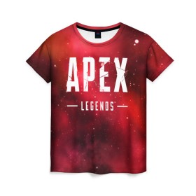 Женская футболка 3D с принтом APEX Legends в Петрозаводске, 100% полиэфир ( синтетическое хлопкоподобное полотно) | прямой крой, круглый вырез горловины, длина до линии бедер | 2 | 2019 | 3 | apex | game | legends | titanfall | игра | титанфолл